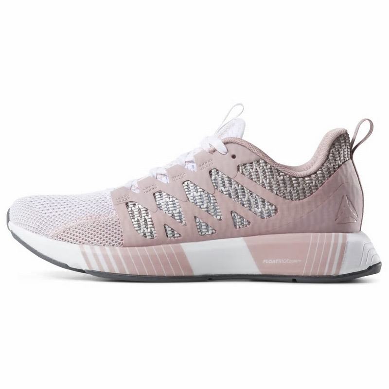 Adidasi Alergare Reebok Fusion Flexweave Cage Dama Roz/Gri/Albi Romania KS9549WN